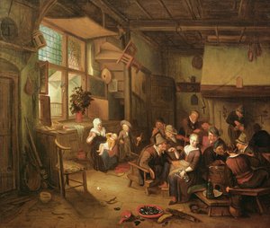Intérieur avec des paysans buvant - Richard Brakenburgh
